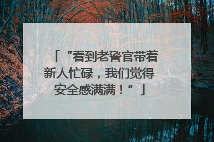 “看到老警官带着新人忙碌，我们觉得安全感满满！”