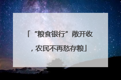 “粮食银行”敞开收，农民不再愁存粮