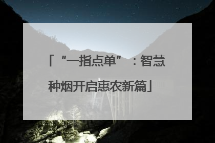“一指点单”：智慧种烟开启惠农新篇