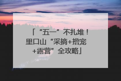 “五一”不扎堆！里口山“采摘+撸宠+露营”全攻略