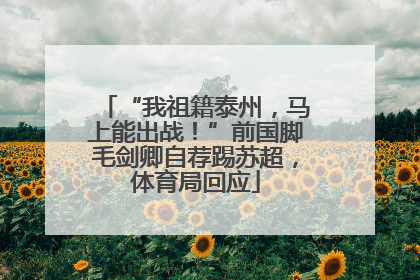 “我祖籍泰州，马上能出战！”前国脚毛剑卿自荐踢苏超，体育局回应