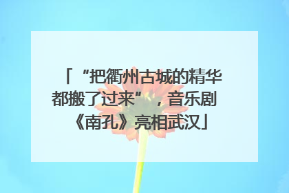 “把衢州古城的精华都搬了过来”，音乐剧《南孔》亮相武汉