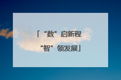 “数”启新程 “智”领发展