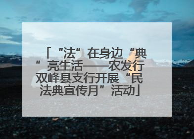 “法”在身边“典”亮生活——农发行双峰县支行开展“民法典宣传月”活动