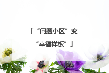 “问题小区”变“幸福样板”