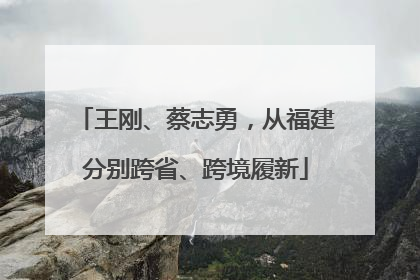 王刚、蔡志勇，从福建分别跨省、跨境履新