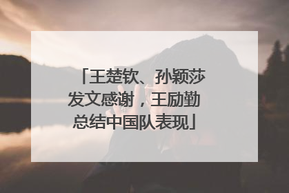 王楚钦、孙颖莎发文感谢，王励勤总结中国队表现