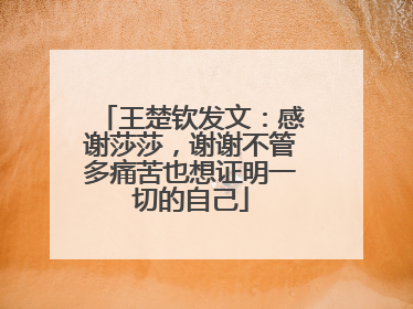 王楚钦发文：感谢莎莎，谢谢不管多痛苦也想证明一切的自己