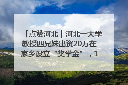 点赞河北｜河北一大学教授四兄妹出资20万在家乡设立“奖学金”，13年为320名农村学生种下“希望的种子”