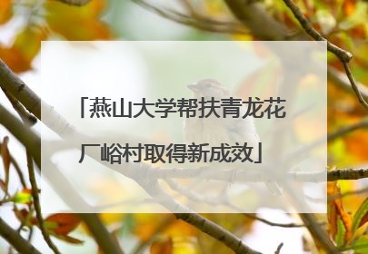 燕山大学帮扶青龙花厂峪村取得新成效