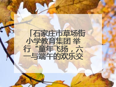 石家庄市草场街小学教育集团 举行“童年飞扬，六一与端午的欢乐交响”活动