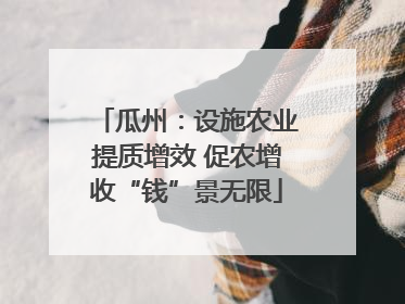 瓜州：设施农业提质增效 促农增收“钱”景无限