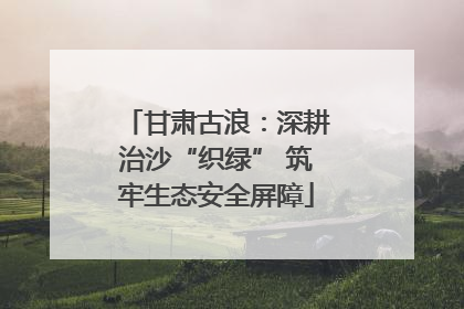 甘肃古浪：深耕治沙“织绿” 筑牢生态安全屏障