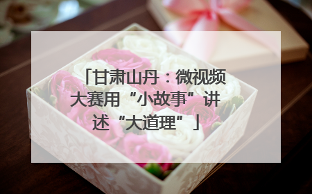 甘肃山丹：微视频大赛用“小故事”讲述“大道理”