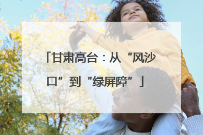 甘肃高台：从“风沙口”到“绿屏障”