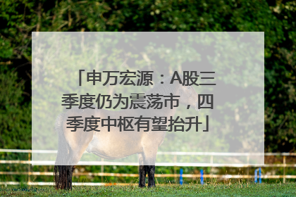 申万宏源：A股三季度仍为震荡市，四季度中枢有望抬升