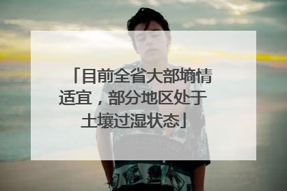 目前全省大部墒情适宜，部分地区处于土壤过湿状态