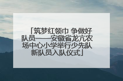 筑梦红领巾 争做好队员——安徽省龙亢农场中心小学举行少先队新队员入队仪式