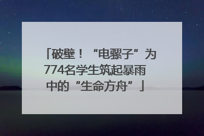 破壁！“电骡子”为774名学生筑起暴雨中的“生命方舟”
