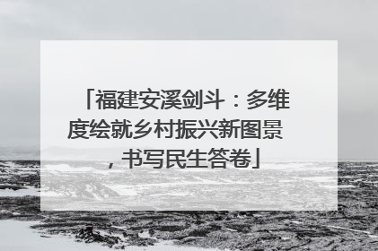 福建安溪剑斗：多维度绘就乡村振兴新图景，书写民生答卷