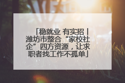 稳就业 有实招丨潍坊市整合“家校社企”四方资源，让求职者找工作不孤单