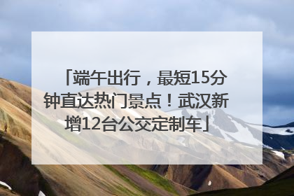端午出行，最短15分钟直达热门景点！武汉新增12台公交定制车