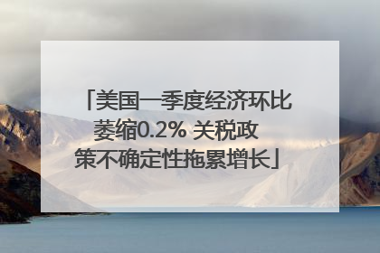 美国一季度经济环比萎缩0.2% 关税政策不确定性拖累增长