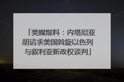 美媒爆料：内塔尼亚胡请求美国斡旋以色列与叙利亚新政权谈判