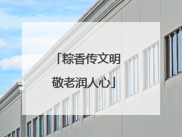 粽香传文明 敬老润人心