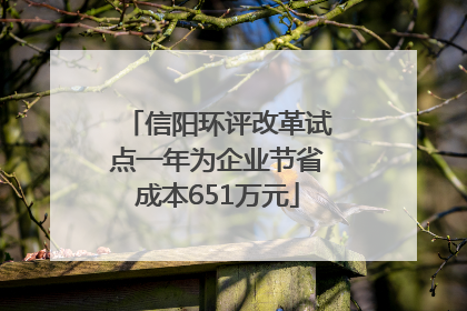 信阳环评改革试点一年为企业节省成本651万元