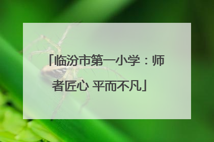 临汾市第一小学：师者匠心 平而不凡