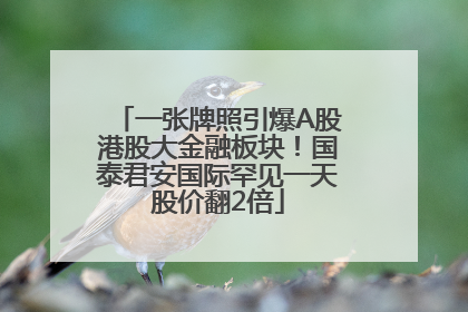 一张牌照引爆A股港股大金融板块！国泰君安国际罕见一天股价翻2倍