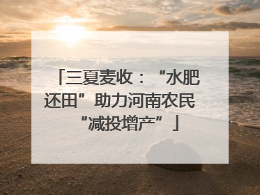 三夏麦收：“水肥还田”助力河南农民“减投增产”