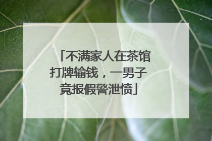 不满家人在茶馆打牌输钱，一男子竟报假警泄愤