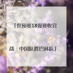 世预赛18强赛收官战：中国队胜巴林队