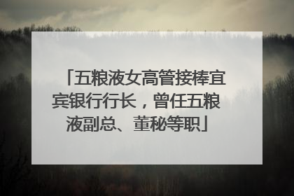 五粮液女高管接棒宜宾银行行长，曾任五粮液副总、董秘等职