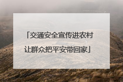 交通安全宣传进农村 让群众把平安带回家