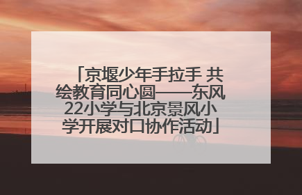 京堰少年手拉手 共绘教育同心圆——东风22小学与北京景风小学开展对口协作活动