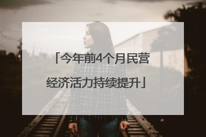 今年前4个月民营经济活力持续提升