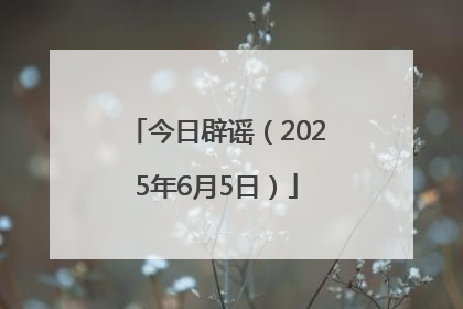 今日辟谣（2025年6月5日）