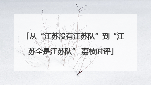 从“江苏没有江苏队”到“江苏全是江苏队” 荔枝时评
