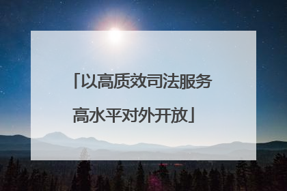 以高质效司法服务高水平对外开放
