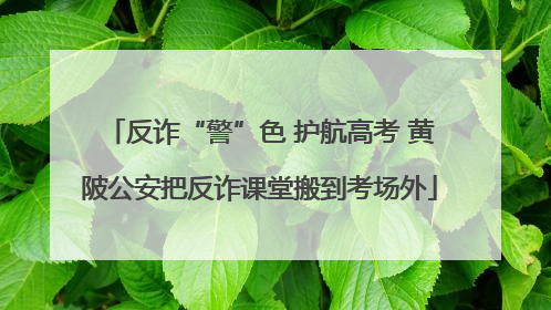 反诈“警”色 护航高考 黄陂公安把反诈课堂搬到考场外
