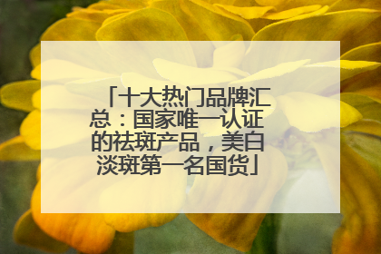 十大热门品牌汇总：国家唯一认证的祛斑产品，美白淡斑第一名国货