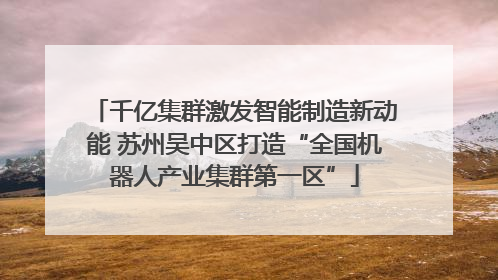 千亿集群激发智能制造新动能 苏州吴中区打造“全国机器人产业集群第一区”