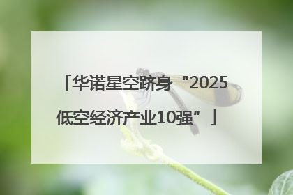 华诺星空跻身“2025低空经济产业10强”