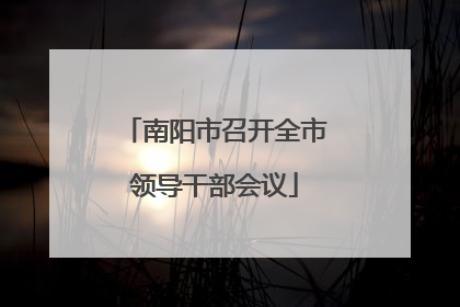 南阳市召开全市领导干部会议