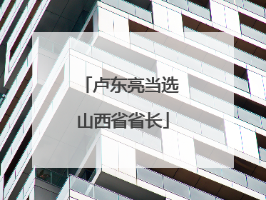 卢东亮当选山西省省长