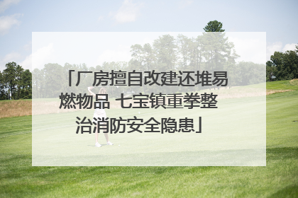 厂房擅自改建还堆易燃物品 七宝镇重拳整治消防安全隐患