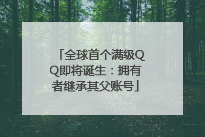全球首个满级QQ即将诞生：拥有者继承其父账号